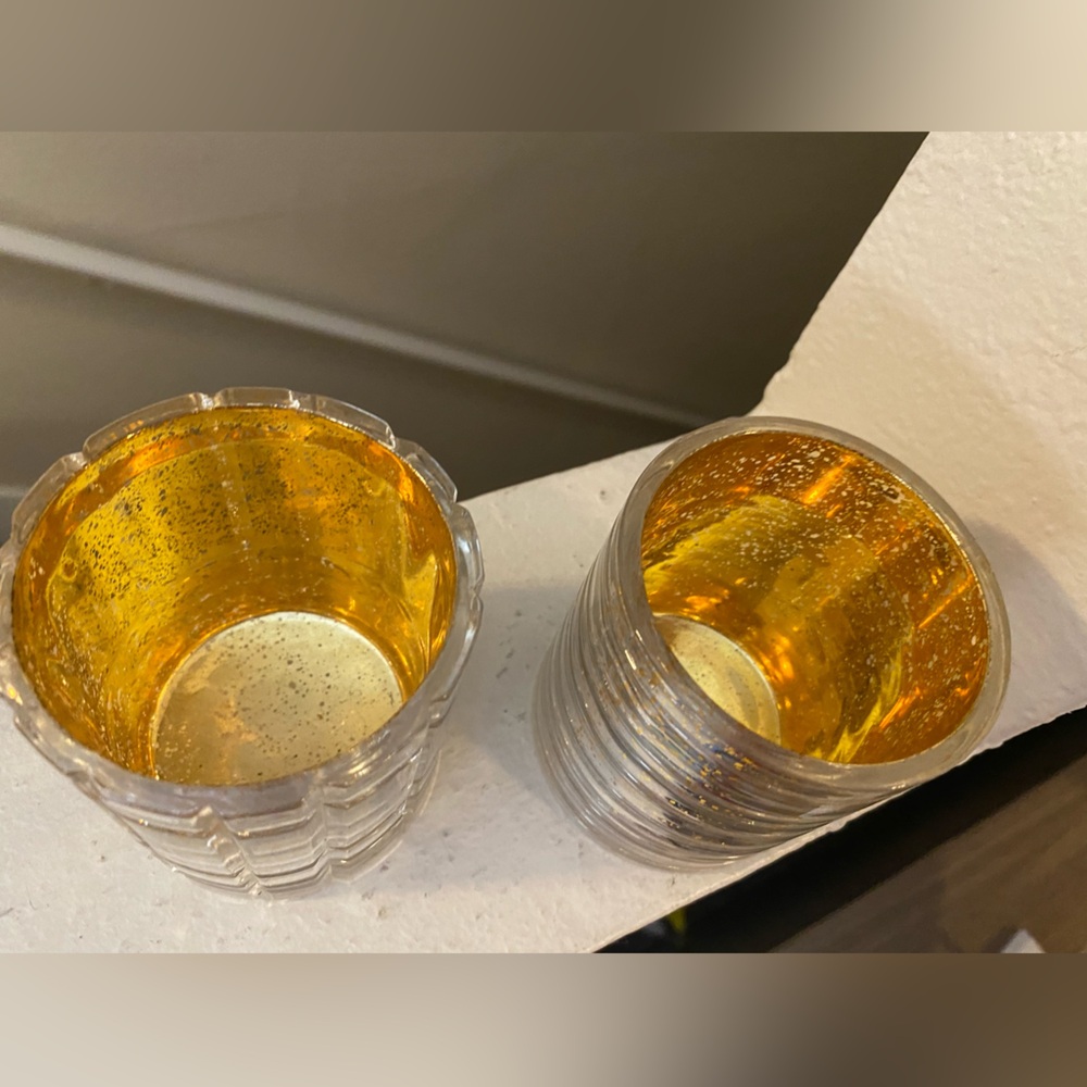 Home Worx by Harry Slatkin Candle Holders. Set of 2.Never Used.Mirrored Glass. - Picture 4 of 4